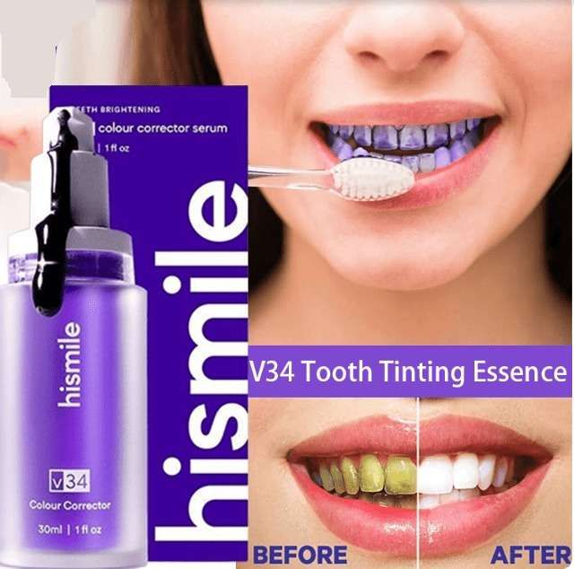 Hismile V34 - Hismile V34 Colour Corrector - Instant Teeth Whitening for Yellow Stains - Teeth Whitening Paste