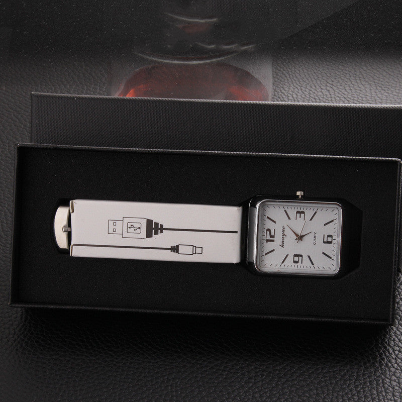 Metal electric  lighter watch