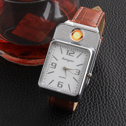 Metal electric  lighter watch