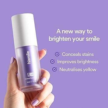 Hismile V34 - Hismile V34 Colour Corrector - Instant Teeth Whitening for Yellow Stains - Teeth Whitening Paste